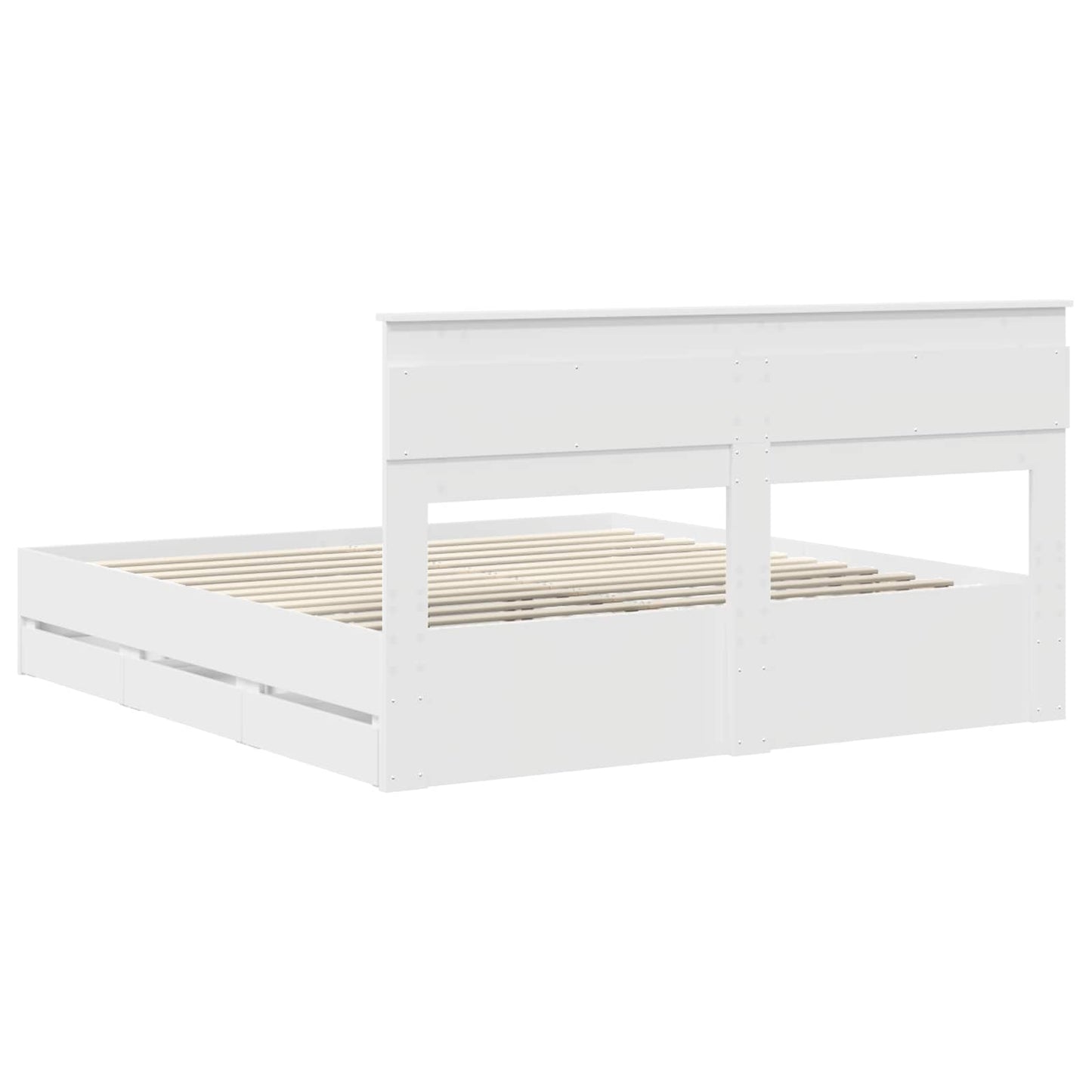 vidaXL Σκελετός Κρεβατιού Λευκό 180 x 200 cm Μηχανήματος Ξύλο