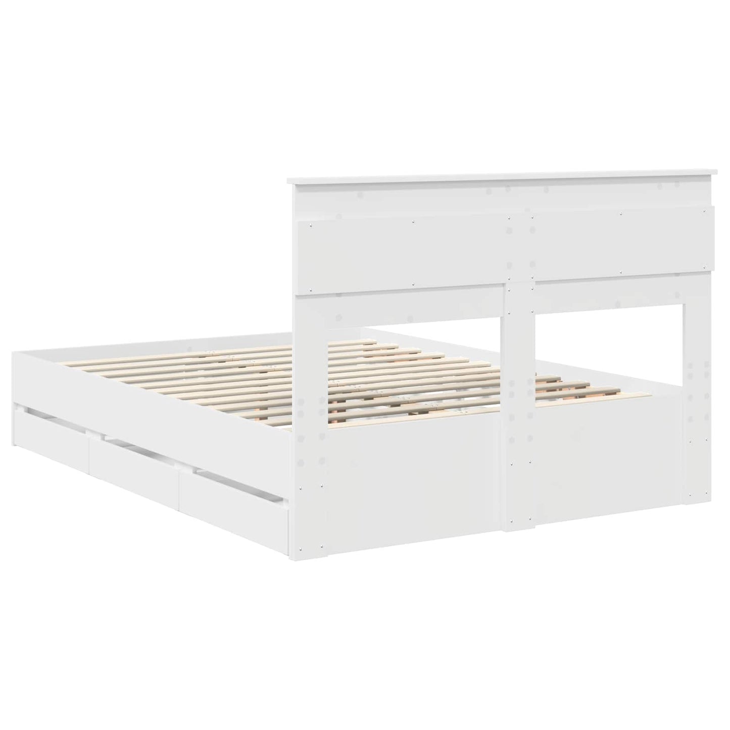 vidaXL Σκελετός Κρεβατιού Λευκό 160 x 200 cm Μηχανήματος Ξύλο