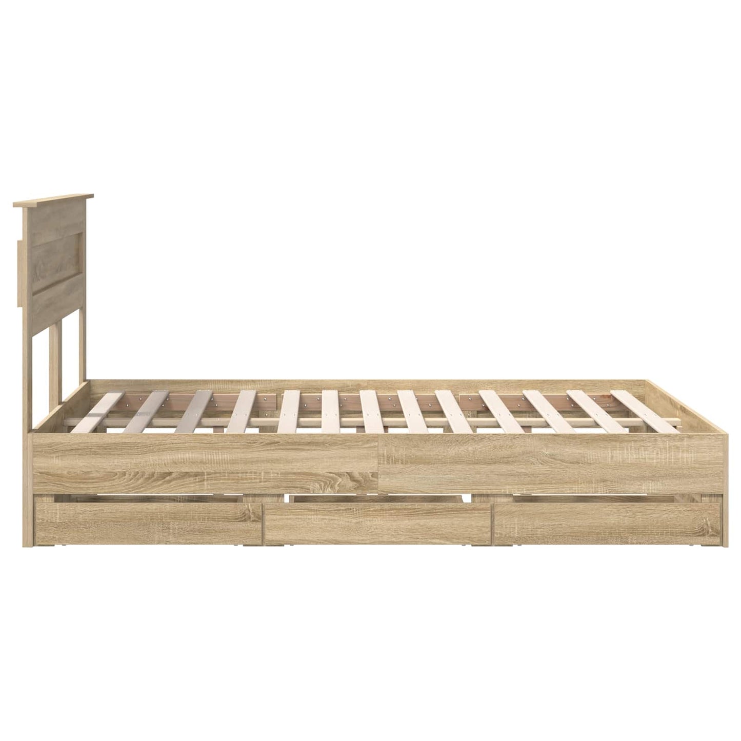 vidaXL Σκελετός Κρεβατιού Δρύς Sonoma 140 x 200 cm Μηχανήματος Ξύλο
