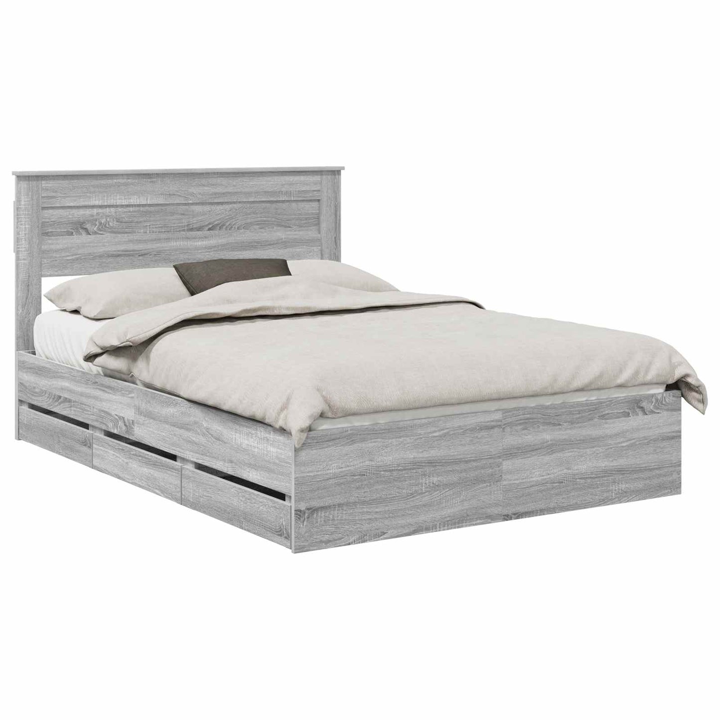 vidaXL Σκελετός Κρεβατιού Γκρίζο Σονομα 140 x 200 cm Μηχανήματος Ξύλο