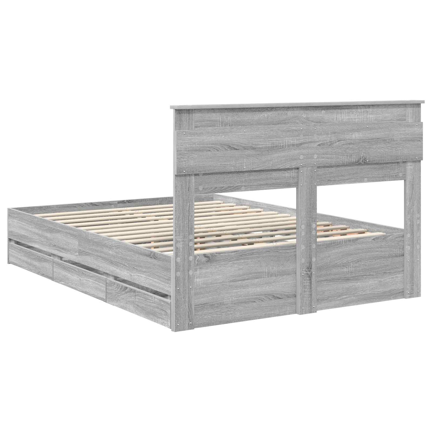vidaXL Σκελετός Κρεβατιού Γκρίζο Σονομα 140 x 200 cm Μηχανήματος Ξύλο