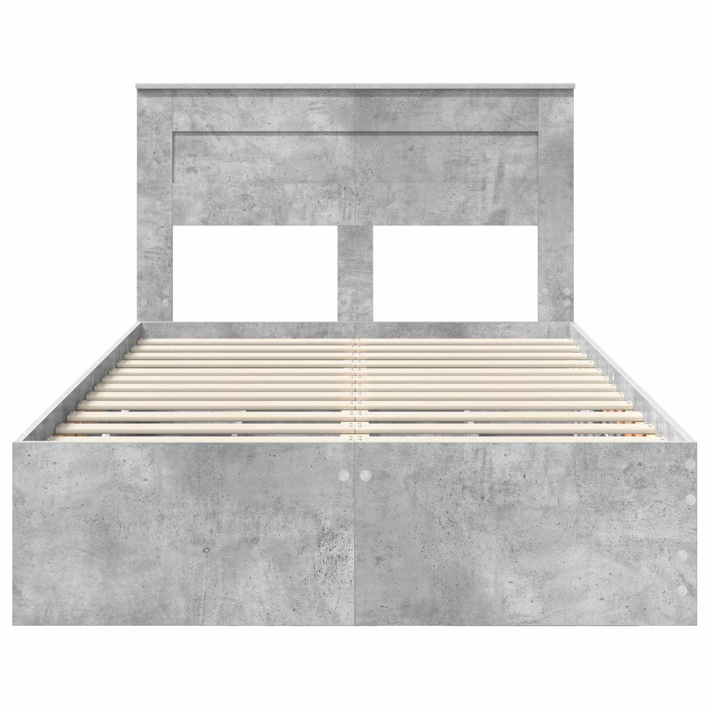 vidaXL Σκελετός Κρεβατιού Σκυρόδεμα Γκρι 135 x 190 cm Μηχανήματος Ξύλο