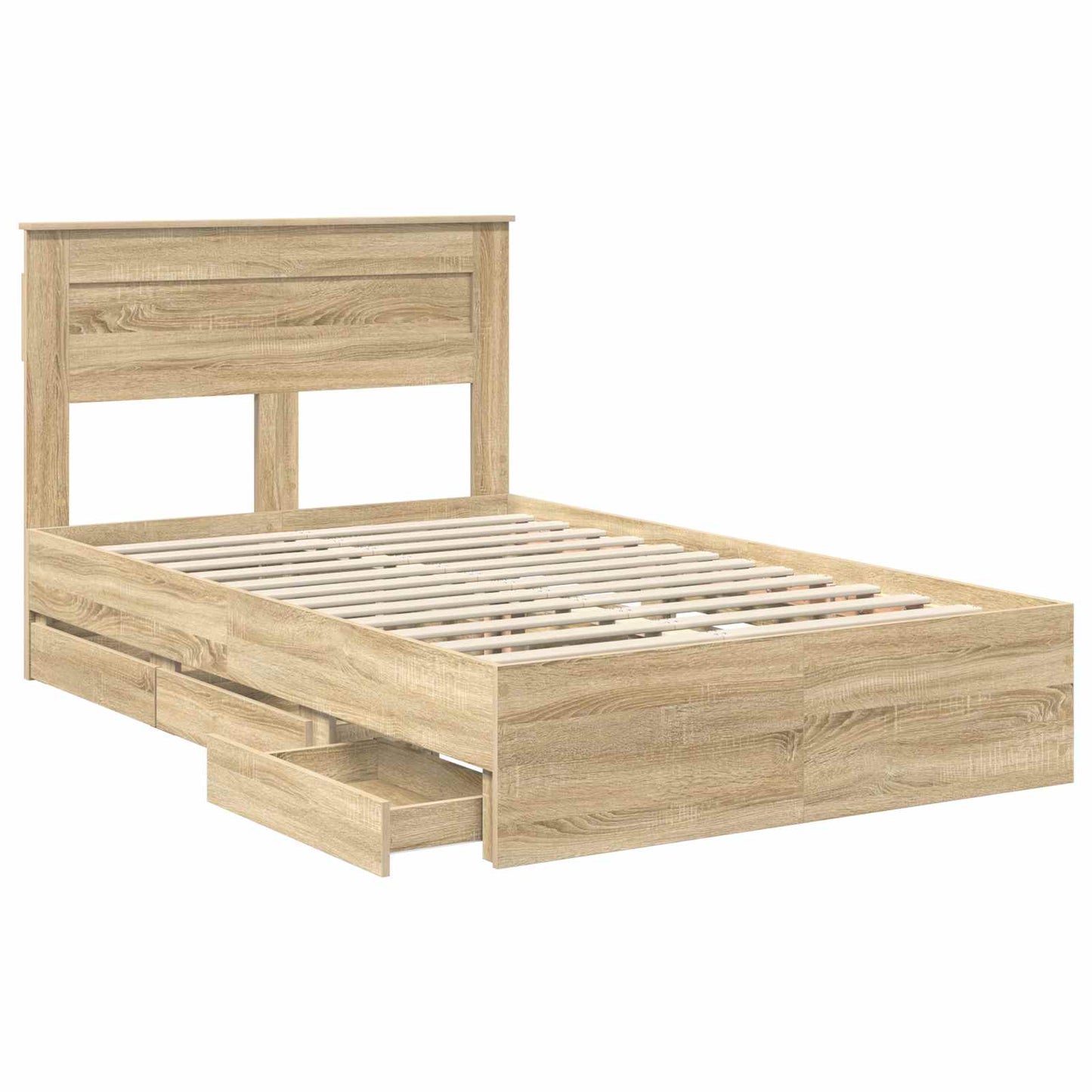 vidaXL Σκελετός Κρεβατιού Δρύς Sonoma 120 x 190 cm Μηχανήματος Ξύλο