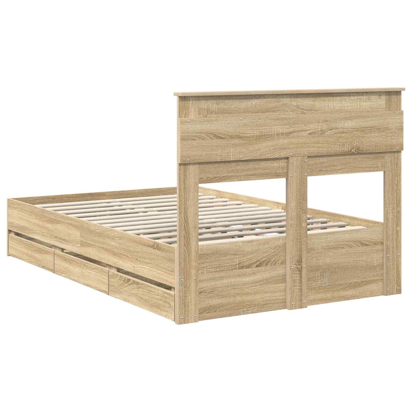 vidaXL Σκελετός Κρεβατιού Δρύς Sonoma 120 x 190 cm Μηχανήματος Ξύλο