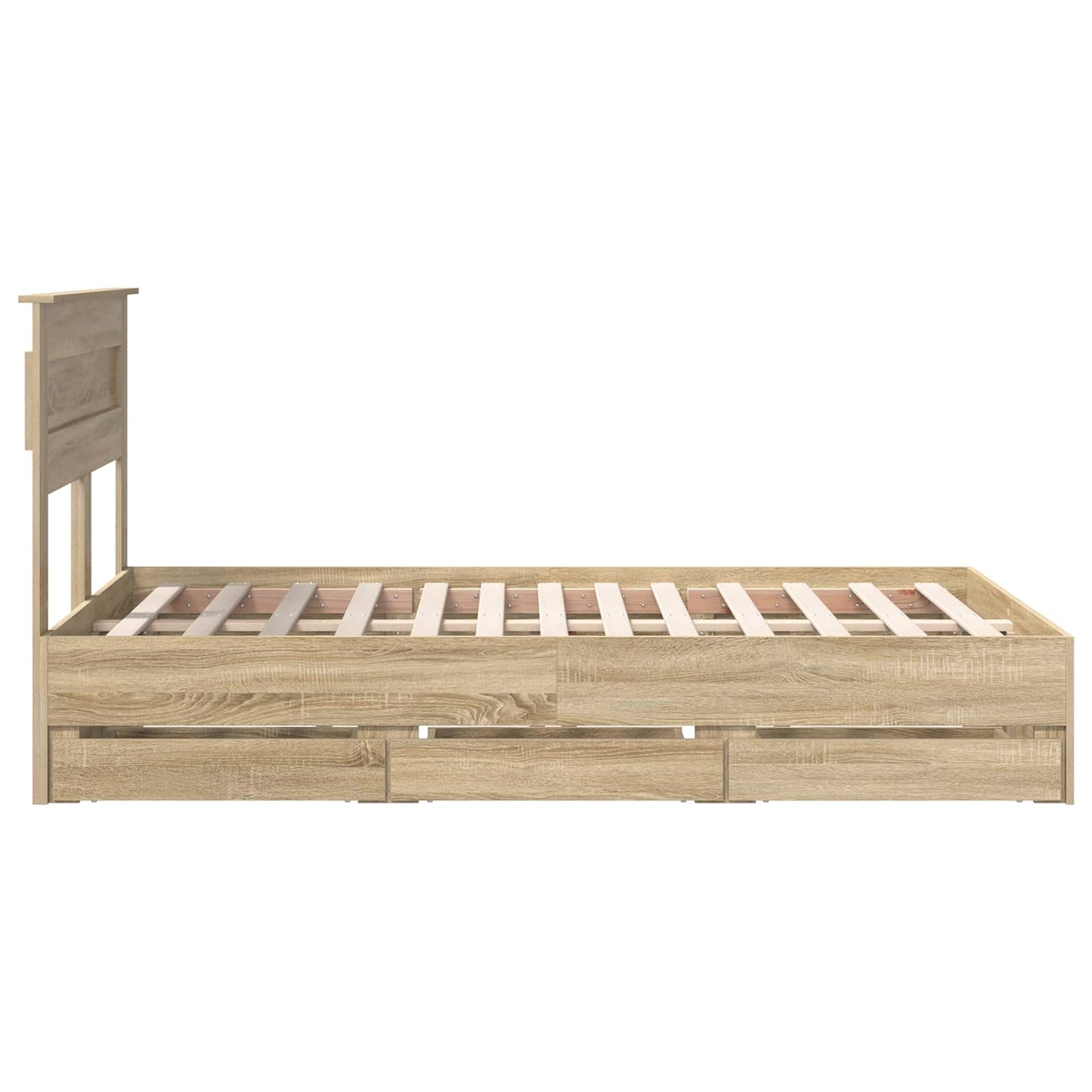vidaXL Σκελετός Κρεβατιού Δρύς Sonoma 120 x 190 cm Μηχανήματος Ξύλο