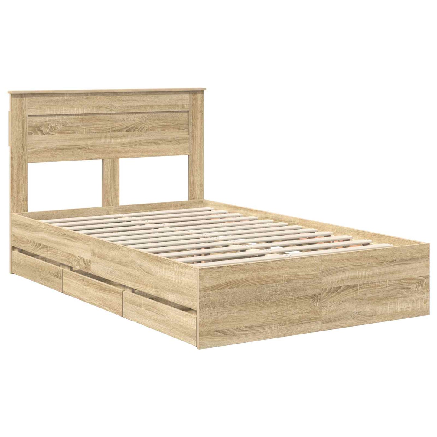 vidaXL Σκελετός Κρεβατιού Δρύς Sonoma 120 x 200 cm Μηχανήματος Ξύλο