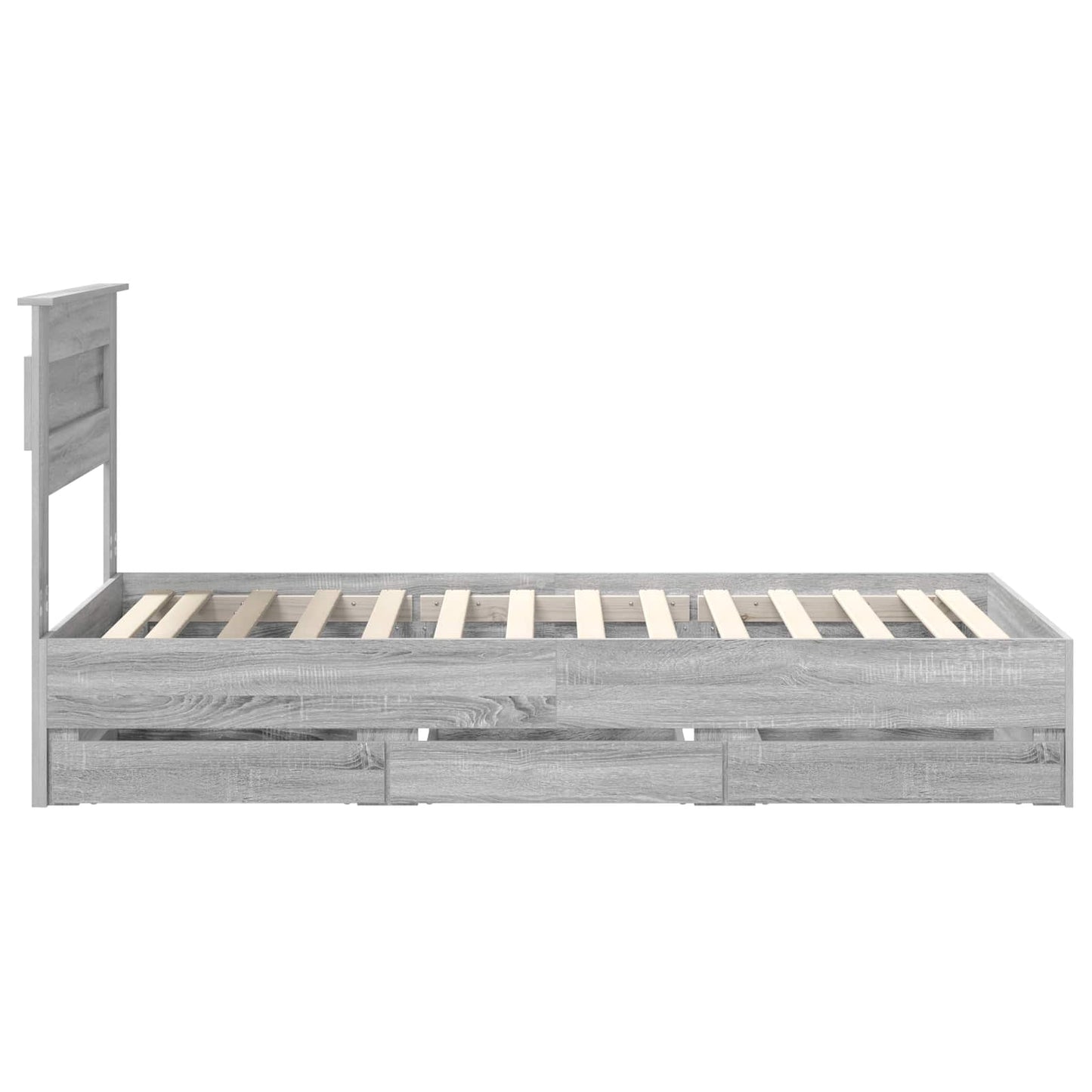 vidaXL Σκελετός Κρεβατιού Γκρίζο Σονομα 90 x 190 cm Μηχανήματος Ξύλο