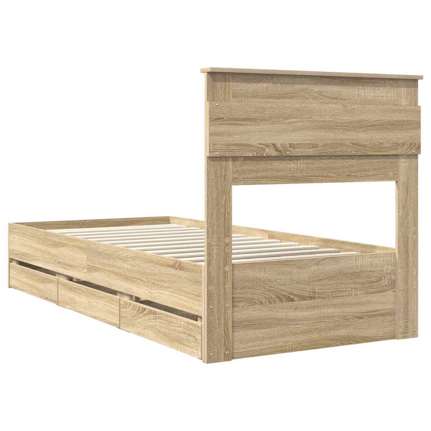 vidaXL Σκελετός Κρεβατιού Δρύς Sonoma 90 x 200 cm Μηχανήματος Ξύλο