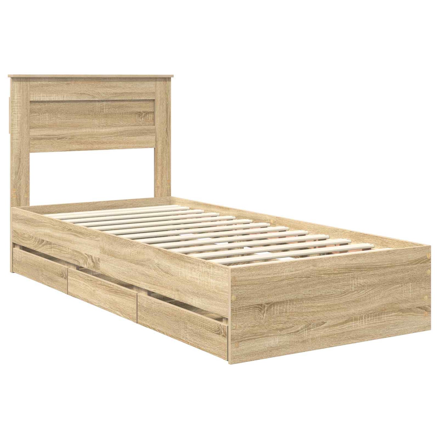 vidaXL Σκελετός Κρεβατιού Δρύς Sonoma 75 x 190 cm Μηχανήματος Ξύλο