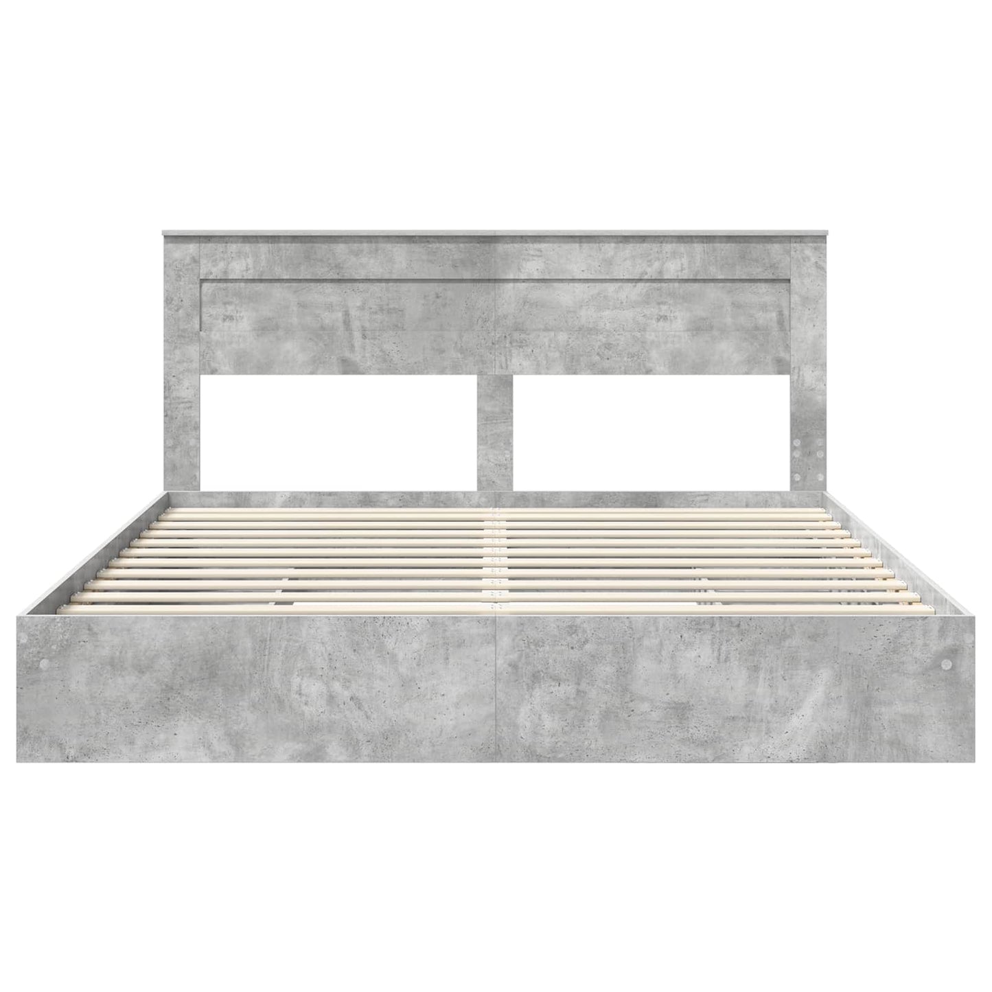vidaXL Κρεβάτι Αποθήκης Σκυρόδεμα Γκρι 200 x 200 cm Επεξεργασμένο ξύλο
