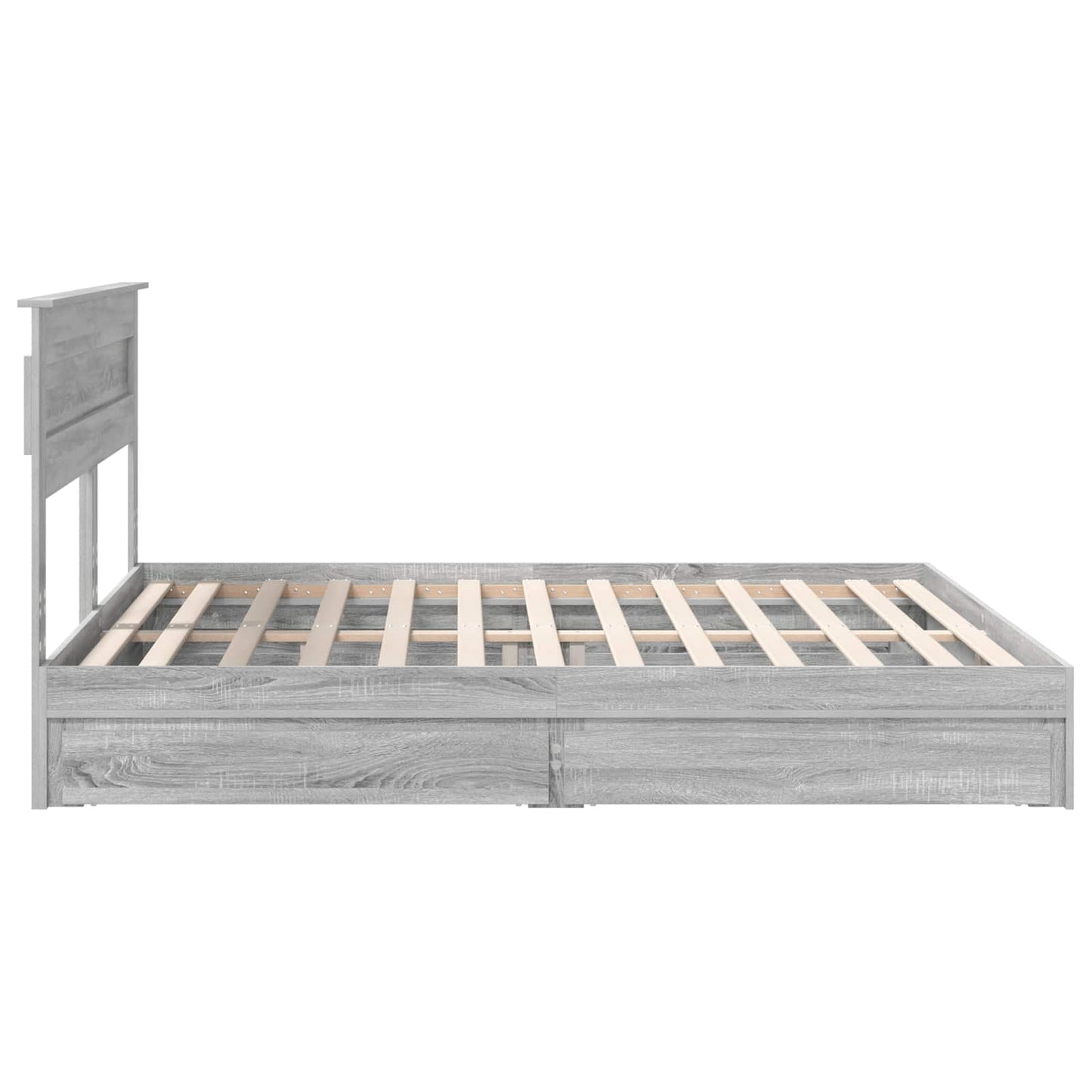 vidaXL Κρεβάτι Αποθήκης Γκρίζο Σονομα 200 x 200 cm Επεξεργασμένο ξύλο