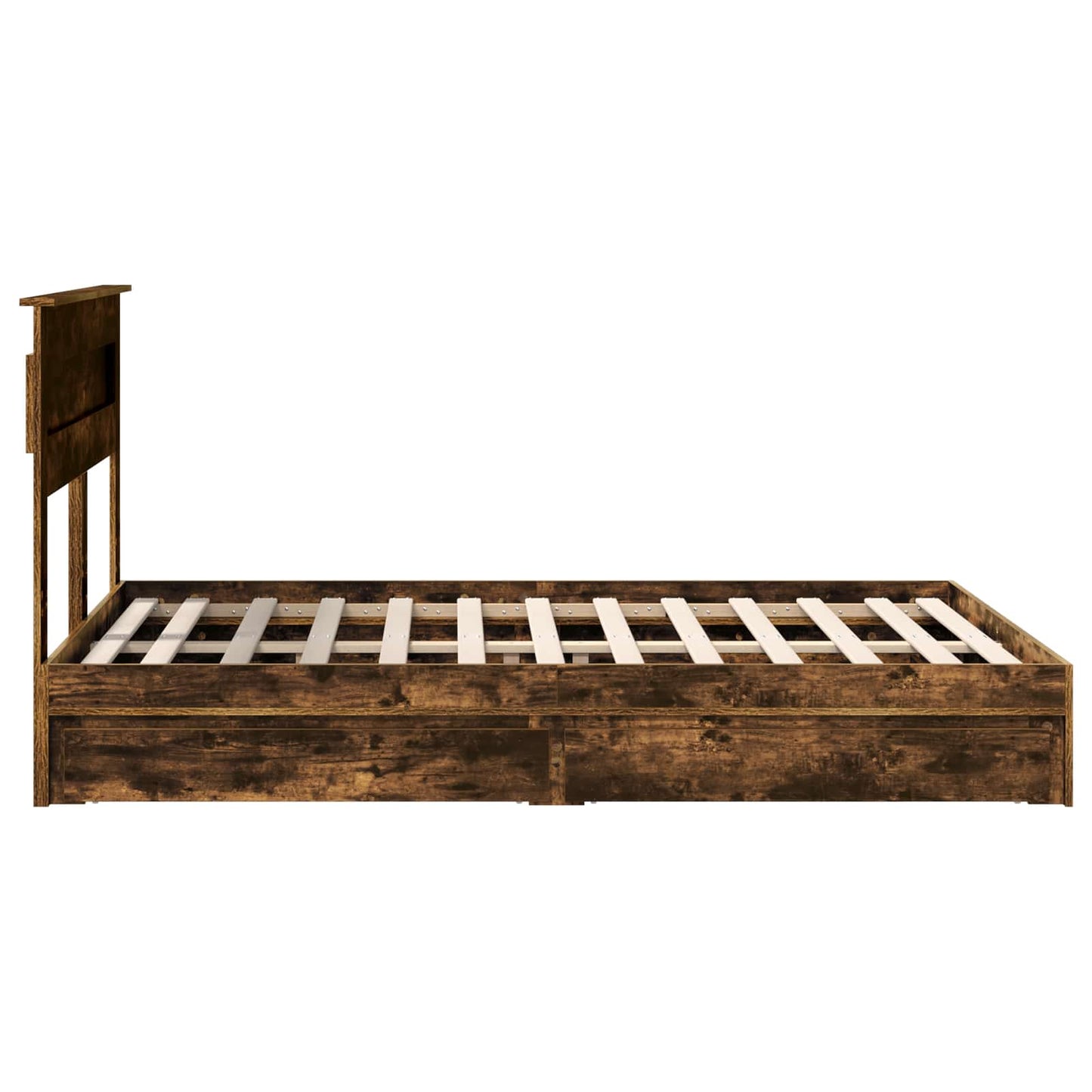 vidaXL Κρεβάτι Αποθήκης Καπνιστό Δρύς 160 x 200 cm Επεξεργασμένο ξύλο
