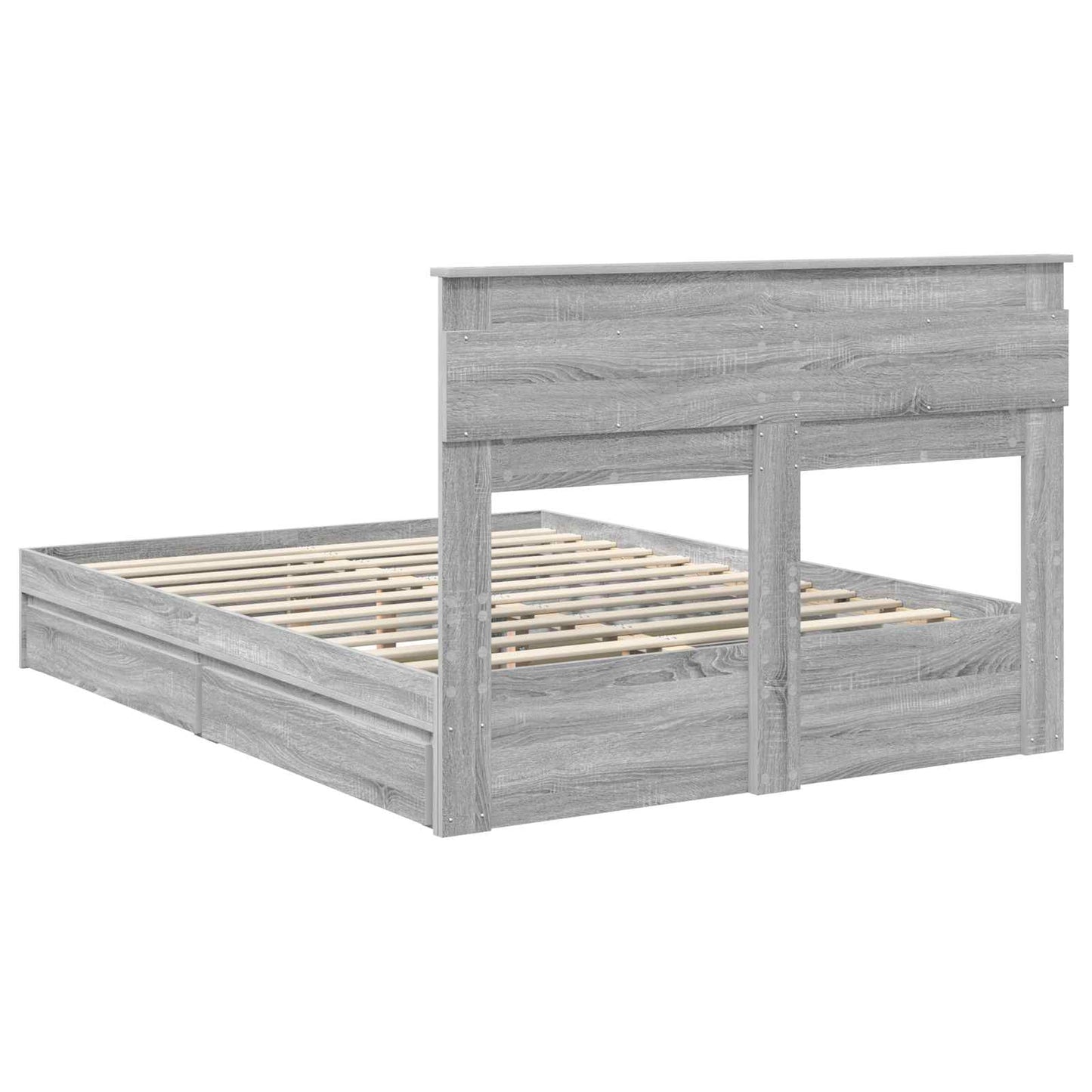 vidaXL Κρεβάτι Αποθήκης Γκρίζο Σονομα 150 x 200 cm Επεξεργασμένο ξύλο