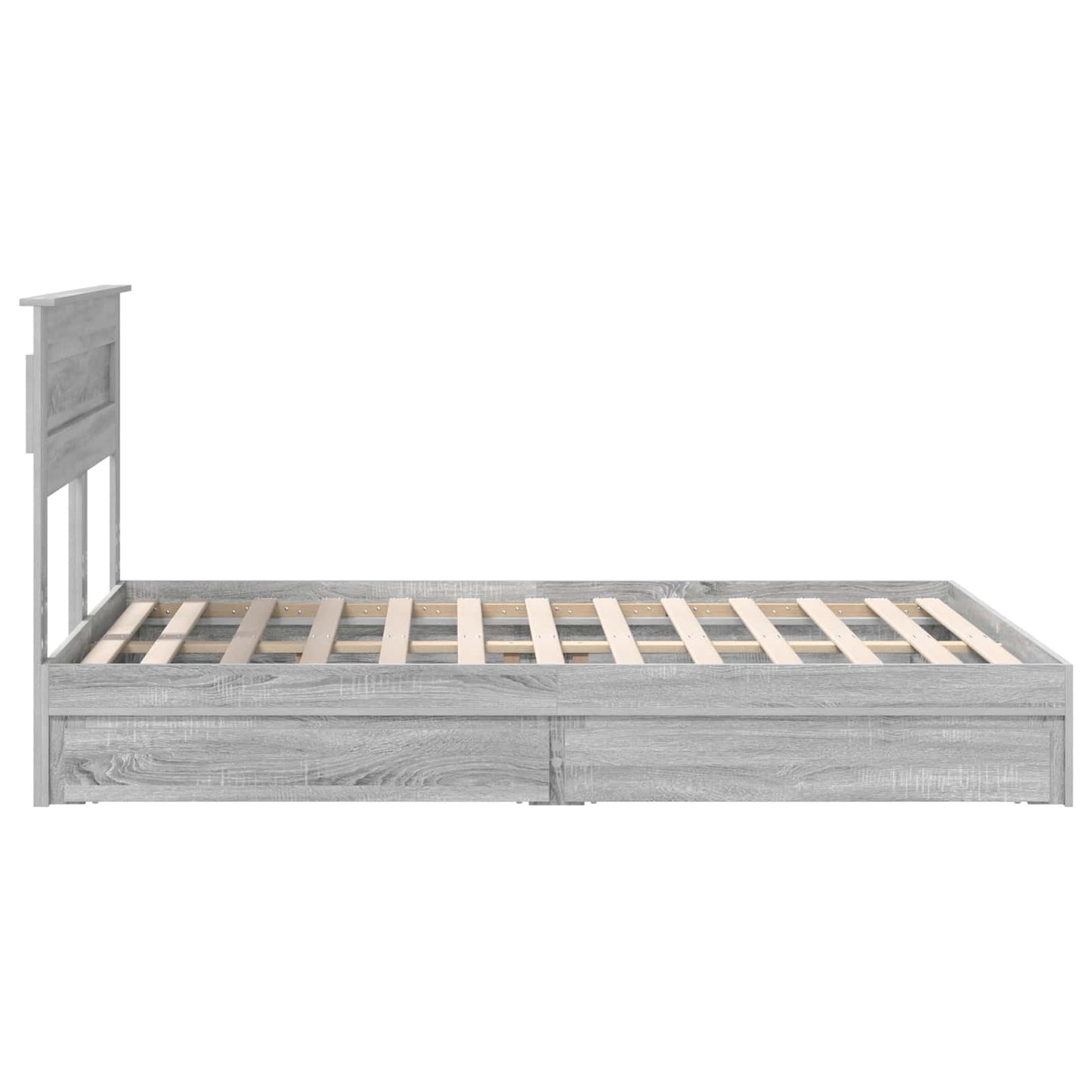 vidaXL Κρεβάτι Αποθήκης Γκρίζο Σονομα 150 x 200 cm Επεξεργασμένο ξύλο