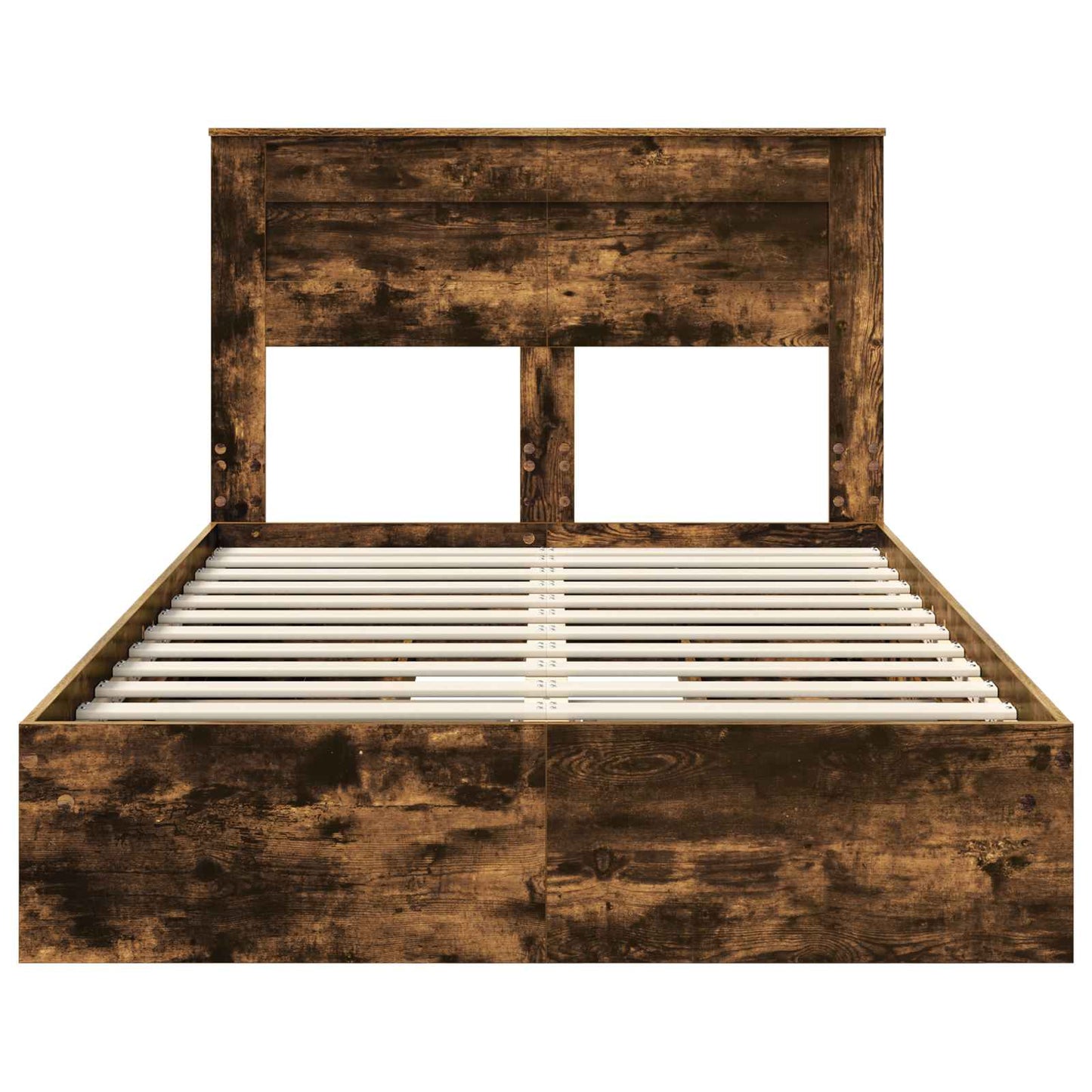 vidaXL Κρεβάτι Αποθήκης Καπνιστό Δρύς 135 x 190 cm Επεξεργασμένο ξύλο