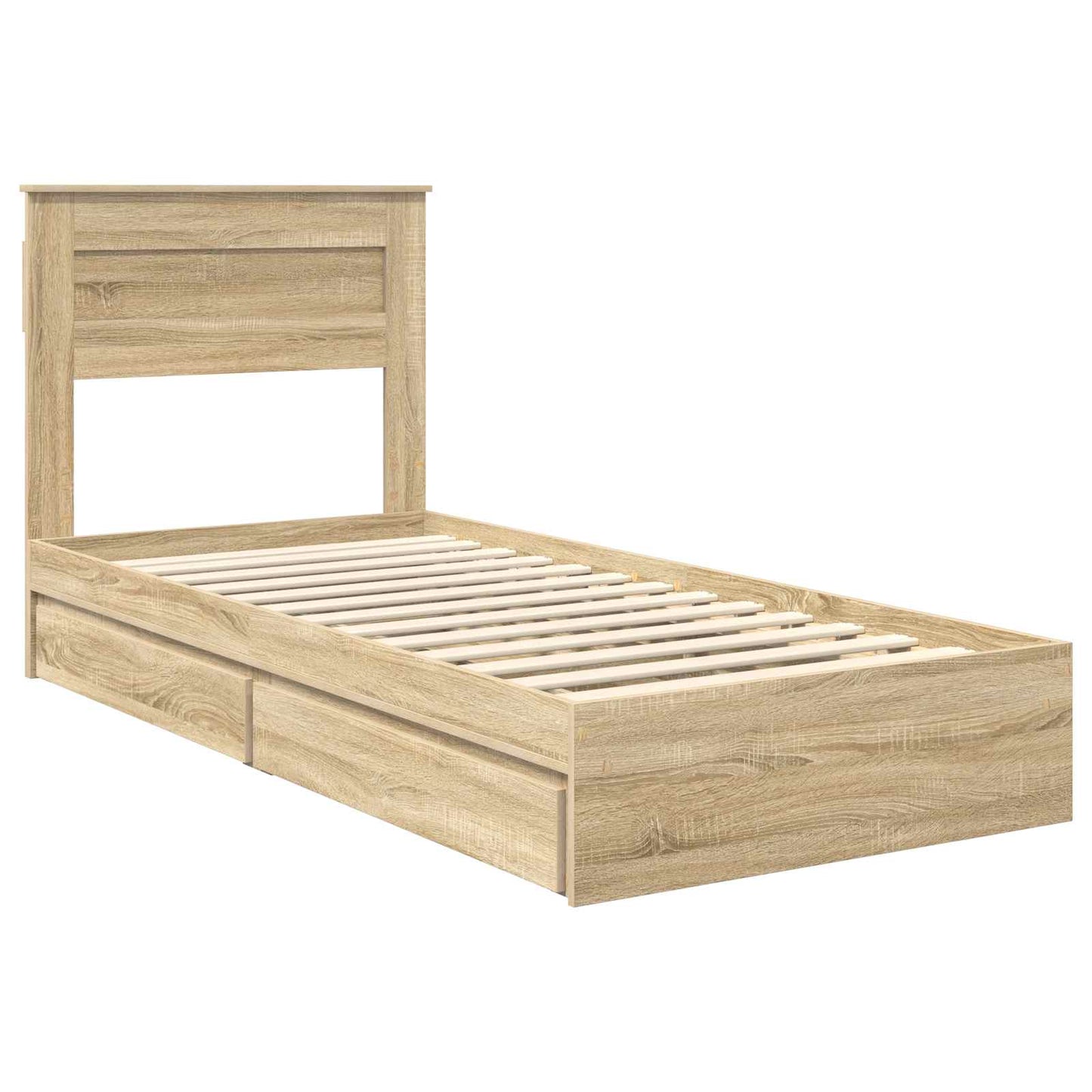 vidaXL Κρεβάτι Αποθήκης Δρύς Sonoma 100 x 200 cm Επεξεργασμένο ξύλο