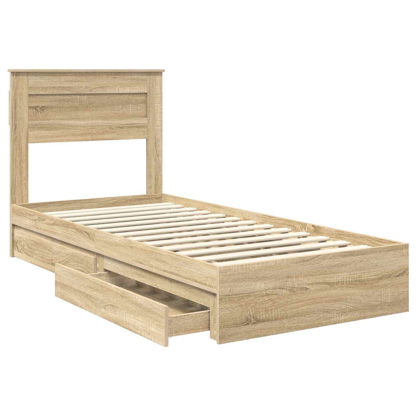 vidaXL Κρεβάτι Αποθήκης Δρύς Sonoma 100 x 200 cm Επεξεργασμένο ξύλο
