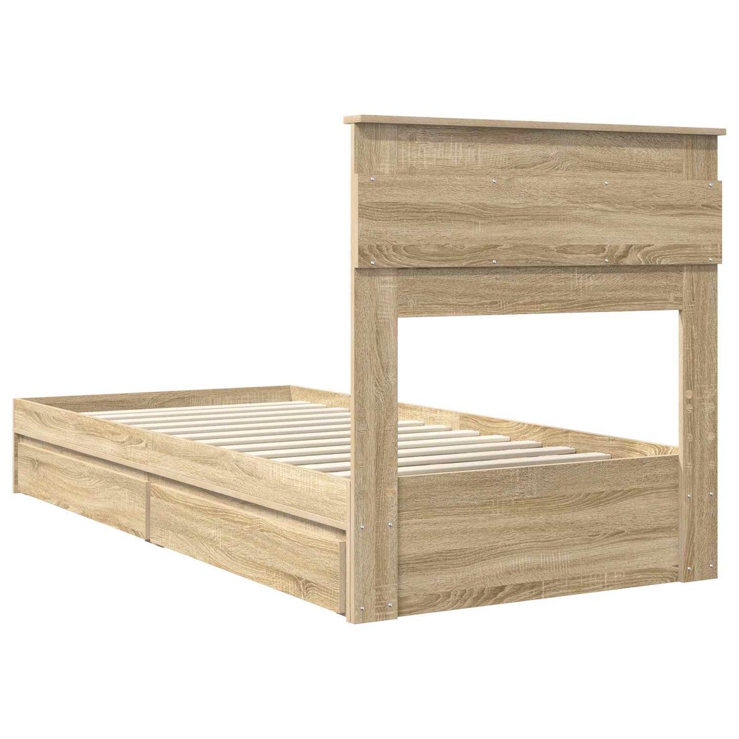 vidaXL Κρεβάτι Αποθήκης Δρύς Sonoma 100 x 200 cm Επεξεργασμένο ξύλο