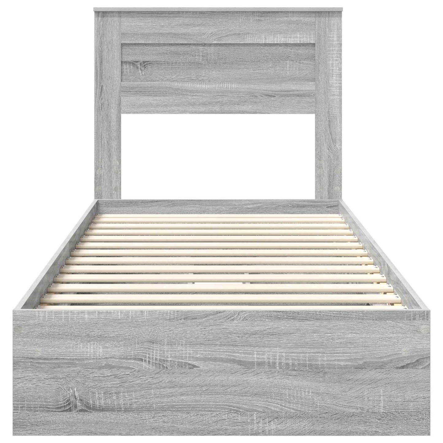 vidaXL Κρεβάτι Αποθήκης Γκρίζο Σονομα 90 x 200 cm Επεξεργασμένο ξύλο