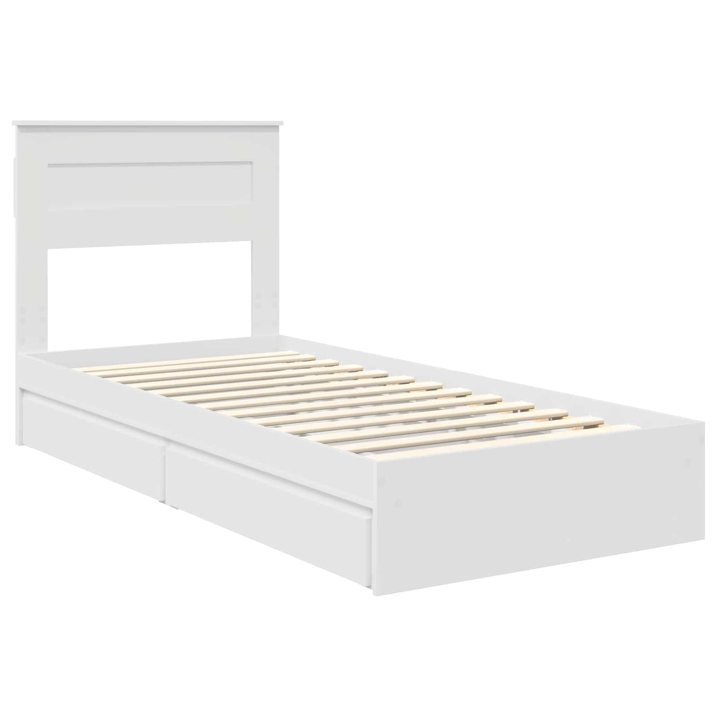 vidaXL Κρεβάτι Αποθήκης Λευκό 75 x 190 cm Επεξεργασμένο ξύλο
