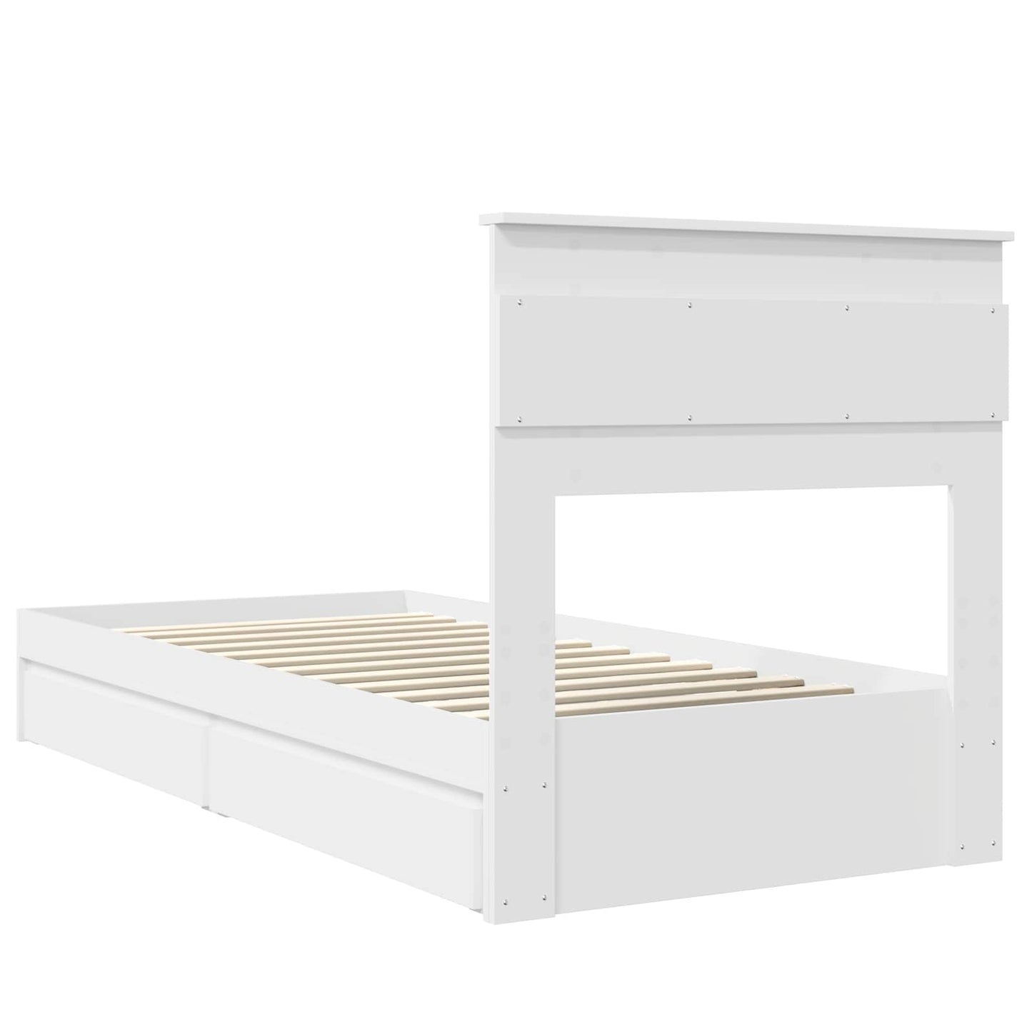 vidaXL Κρεβάτι Αποθήκης Λευκό 75 x 190 cm Επεξεργασμένο ξύλο