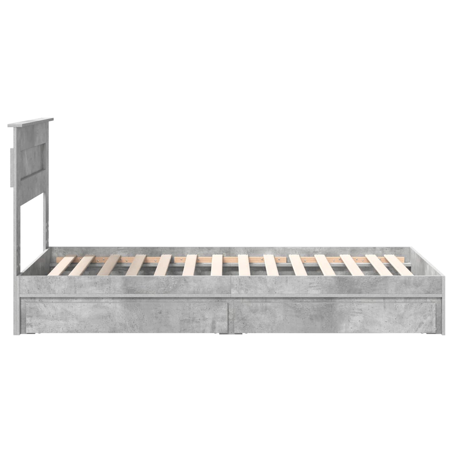 vidaXL Κρεβάτι Αποθήκης Σκυρόδεμα Γκρι 75 x 190 cm Επεξεργασμένο ξύλο
