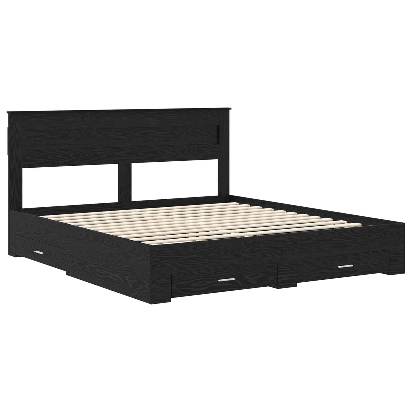 vidaXL Σκελετός Κρεβατιού Μαύρη Οξυά 180 x 200 cm Επεξεργασμένο ξύλο
