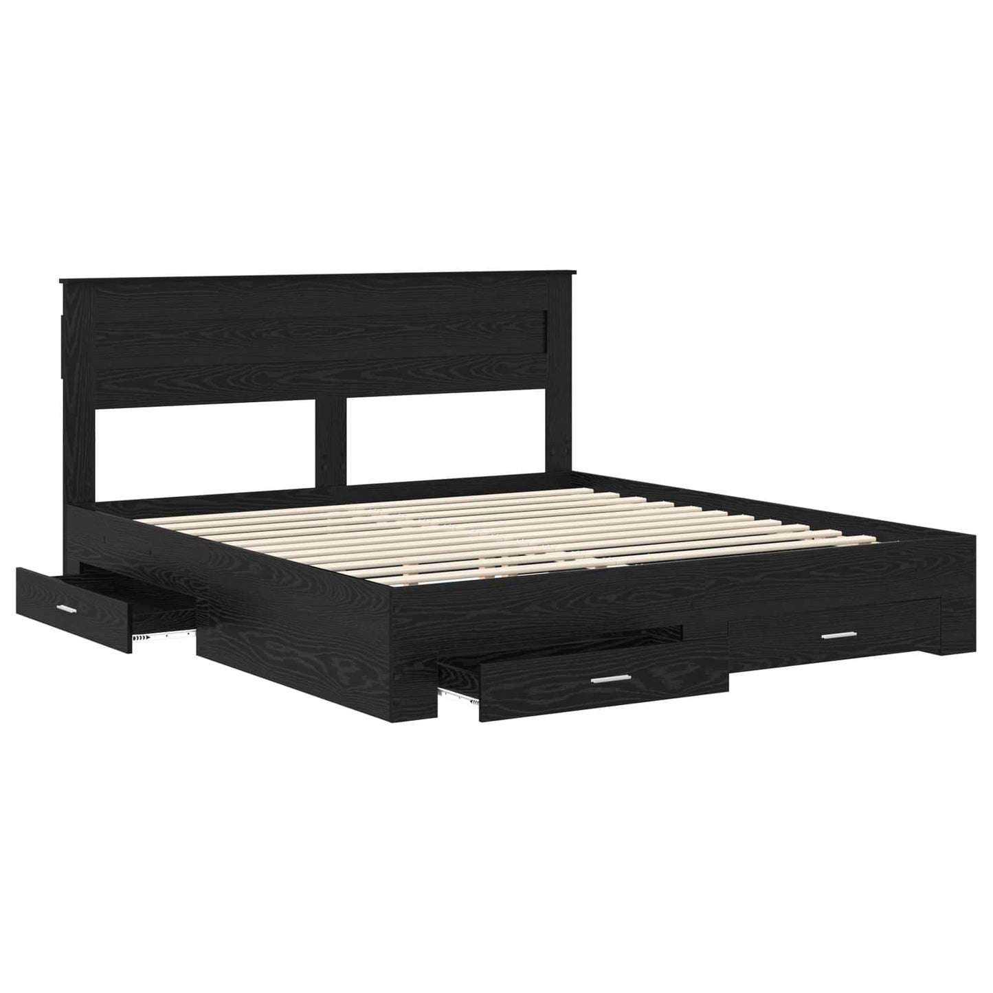 vidaXL Σκελετός Κρεβατιού Μαύρη Οξυά 180 x 200 cm Επεξεργασμένο ξύλο