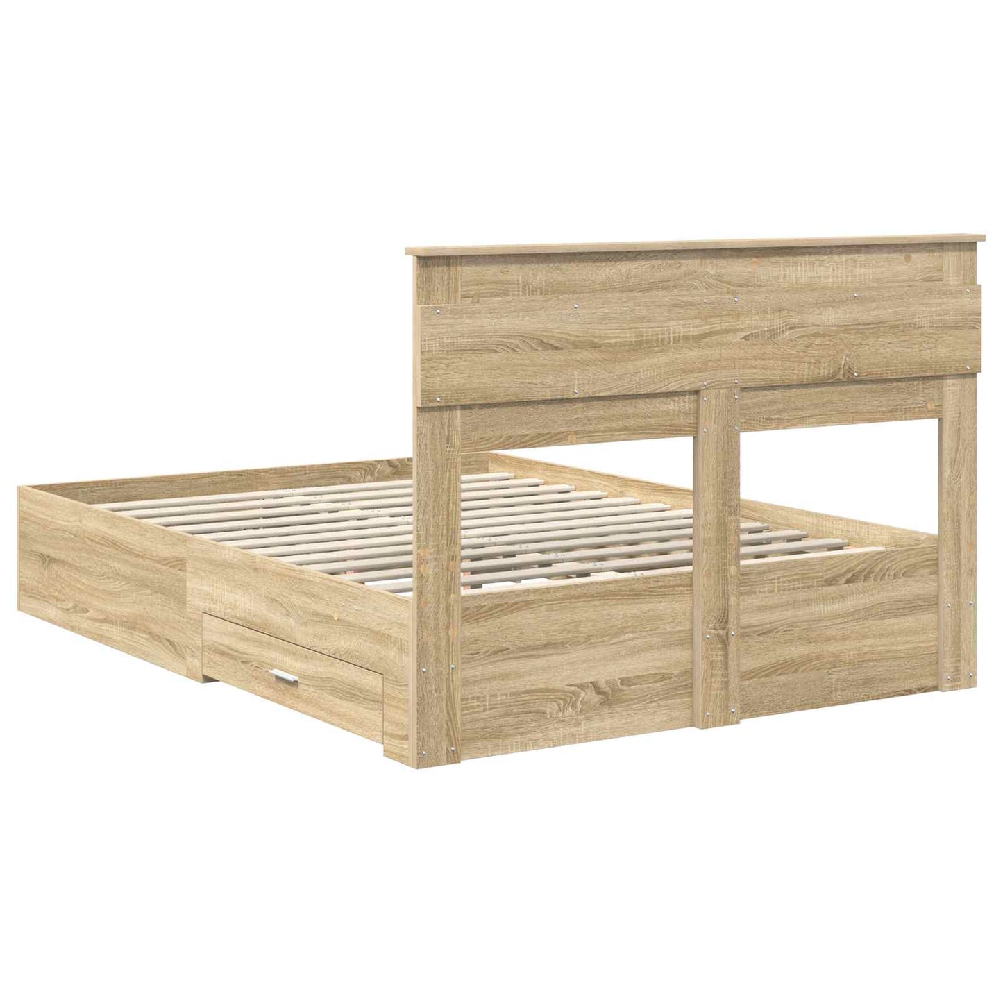 vidaXL Σκελετός Κρεβατιού Δρύς Sonoma 150 x 200 cm Επεξεργασμένο ξύλο