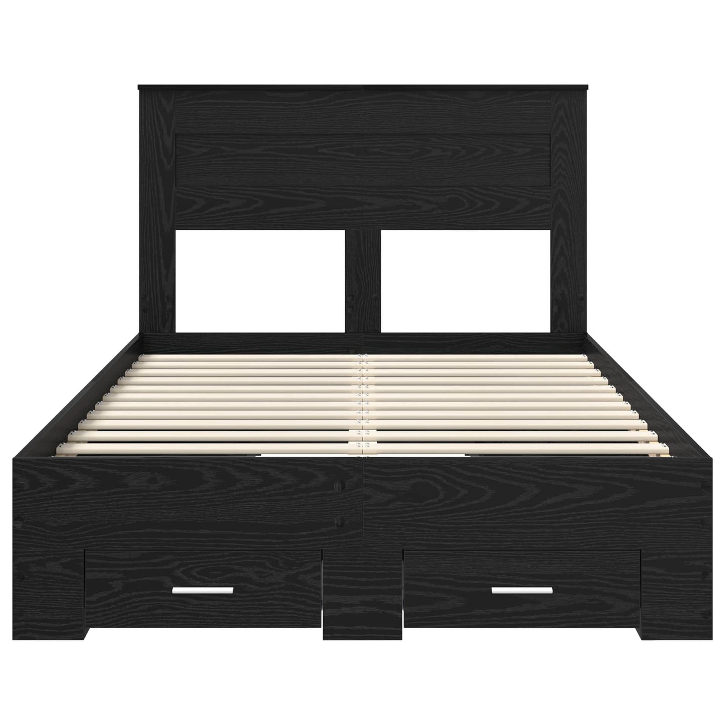 vidaXL Σκελετός Κρεβατιού Μαύρη Οξυά 135 x 190 cm Επεξεργασμένο ξύλο