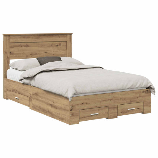vidaXL Σκελετός Κρεβατιού Artisan Oak 120 x 190 cm Επεξεργασμένο ξύλο