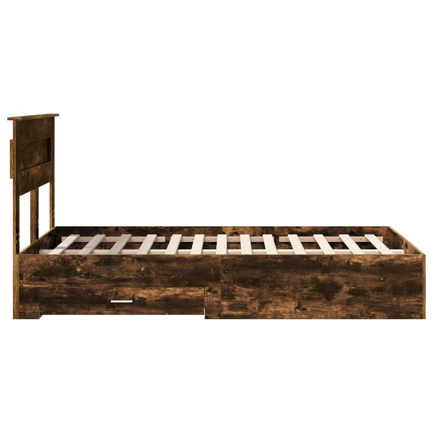 vidaXL Σκελετός Κρεβατιού με κεφαλάρι Καπνιστό Δρύς 120 x 200 cm