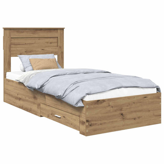 vidaXL Σκελετός Κρεβατιού Artisan Oak 100 x 200 cm Επεξεργασμένο ξύλο
