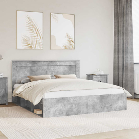 vidaXL Σκελετός Κρεβατιού Σκυρόδεμα 180 x 200 cm Στερεά ξυλεία πεύκου