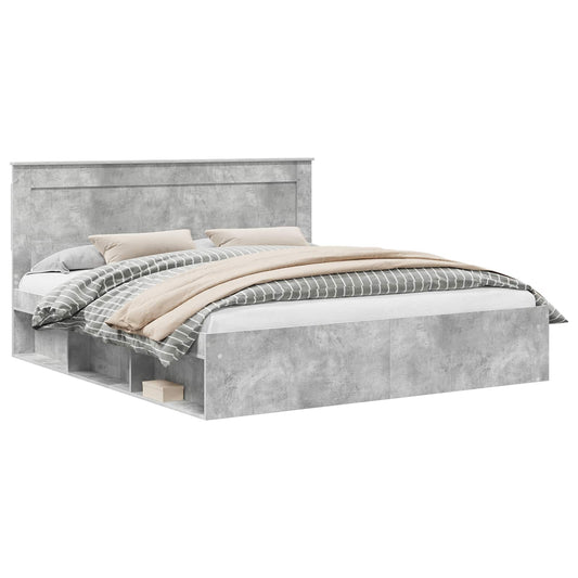 vidaXL Σκελετός Κρεβατιού Σκυρόδεμα 180 x 200 cm Στερεά ξυλεία πεύκου