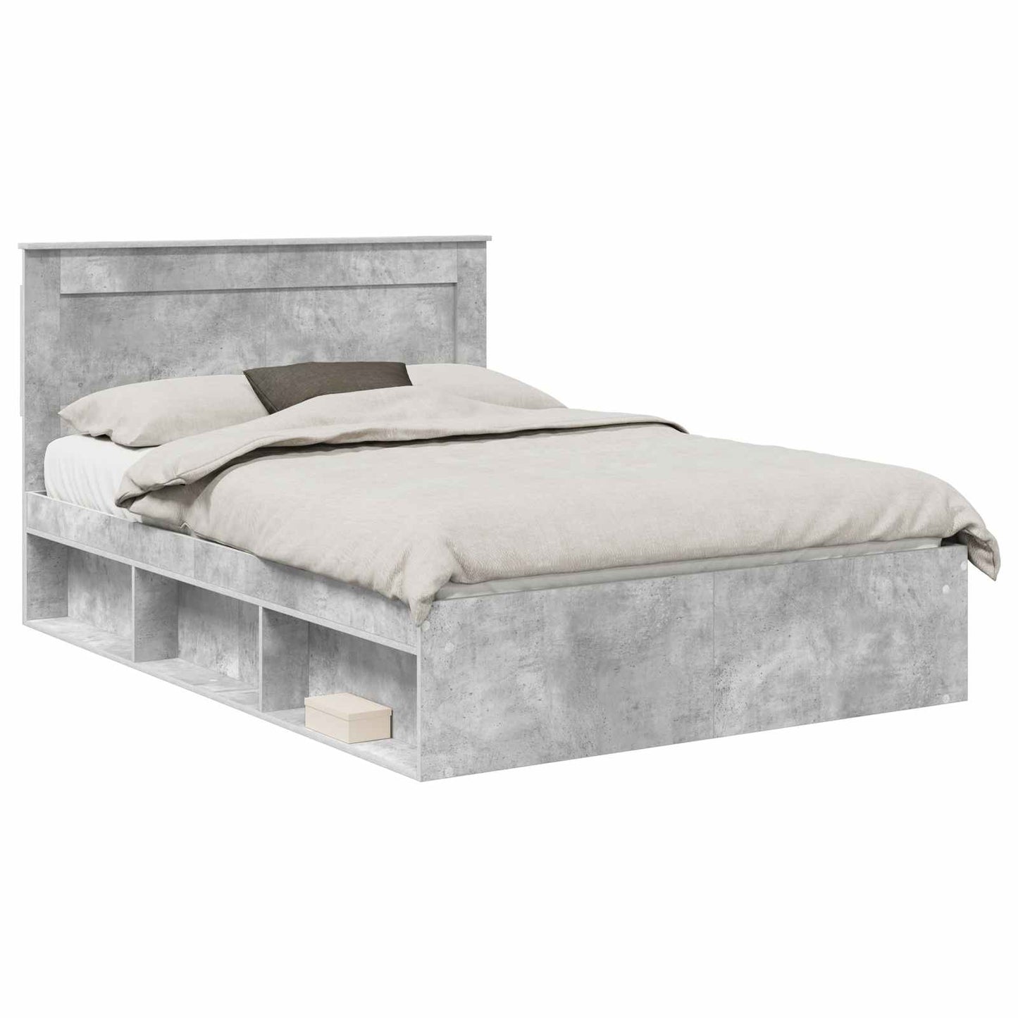 vidaXL Σκελετός Κρεβατιού Σκυρόδεμα 140 x 190 cm Στερεά ξυλεία πεύκου