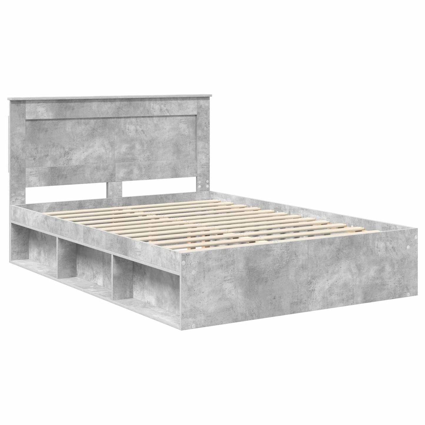 vidaXL Σκελετός Κρεβατιού Σκυρόδεμα 140 x 190 cm Στερεά ξυλεία πεύκου