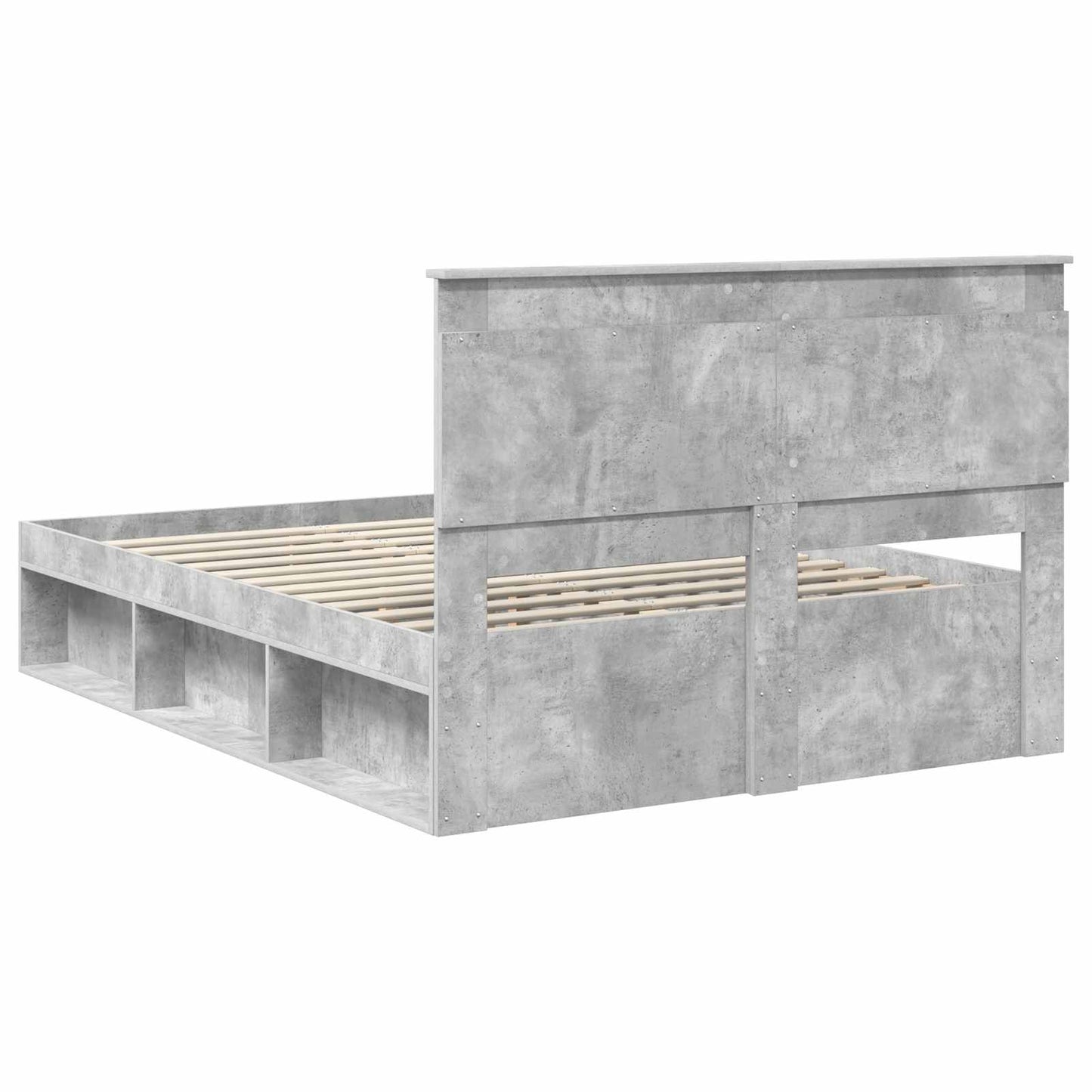 vidaXL Σκελετός Κρεβατιού Σκυρόδεμα 140 x 190 cm Στερεά ξυλεία πεύκου