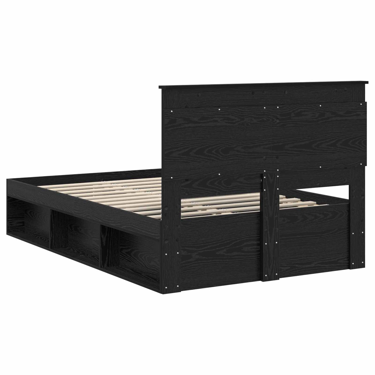 vidaXL Σκελετός Κρεβατιού Μαύρο 135 x 190 cm Στερεά ξυλεία πεύκου