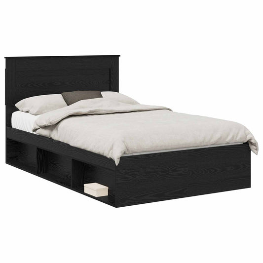 vidaXL Σκελετός Κρεβατιού Μαύρο 120 x 190 cm Στερεά ξυλεία πεύκου