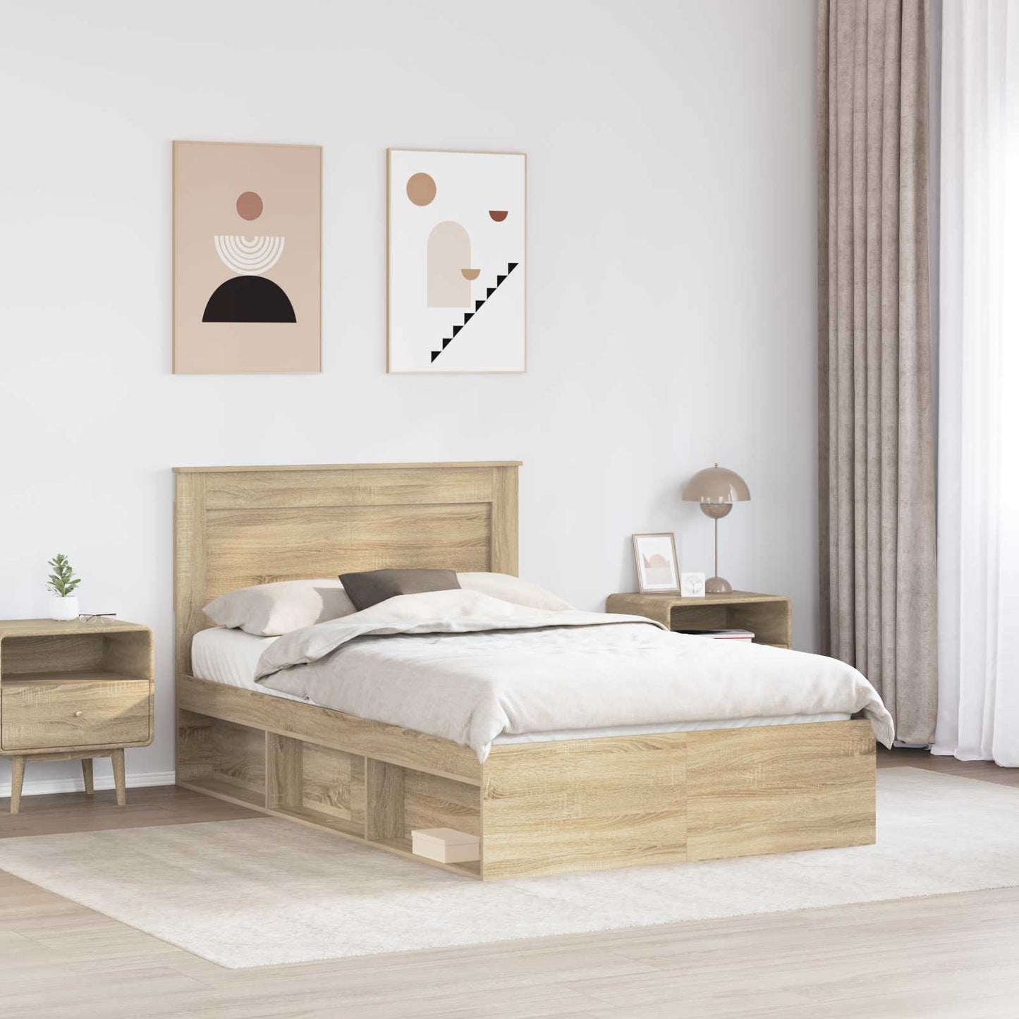 vidaXL Σκελετός Κρεβατιού Σονόμα 120 x 190 cm Στερεά ξυλεία πεύκου