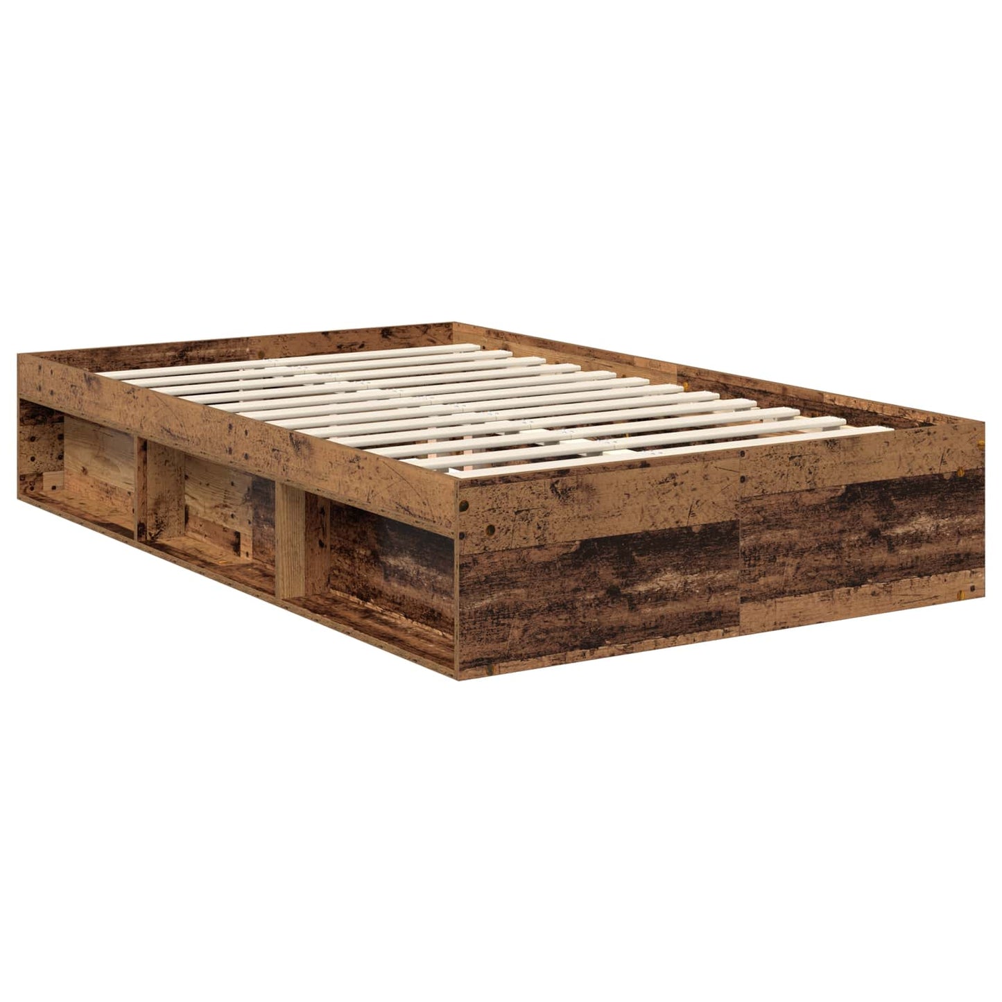 vidaXL Σκελετός Κρεβατιού Παλιό ξύλο 120 x 190 cm Στερεά ξυλεία πεύκου