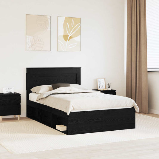 vidaXL Σκελετός Κρεβατιού Μαύρο 120 x 190 cm Στερεά ξυλεία πεύκου