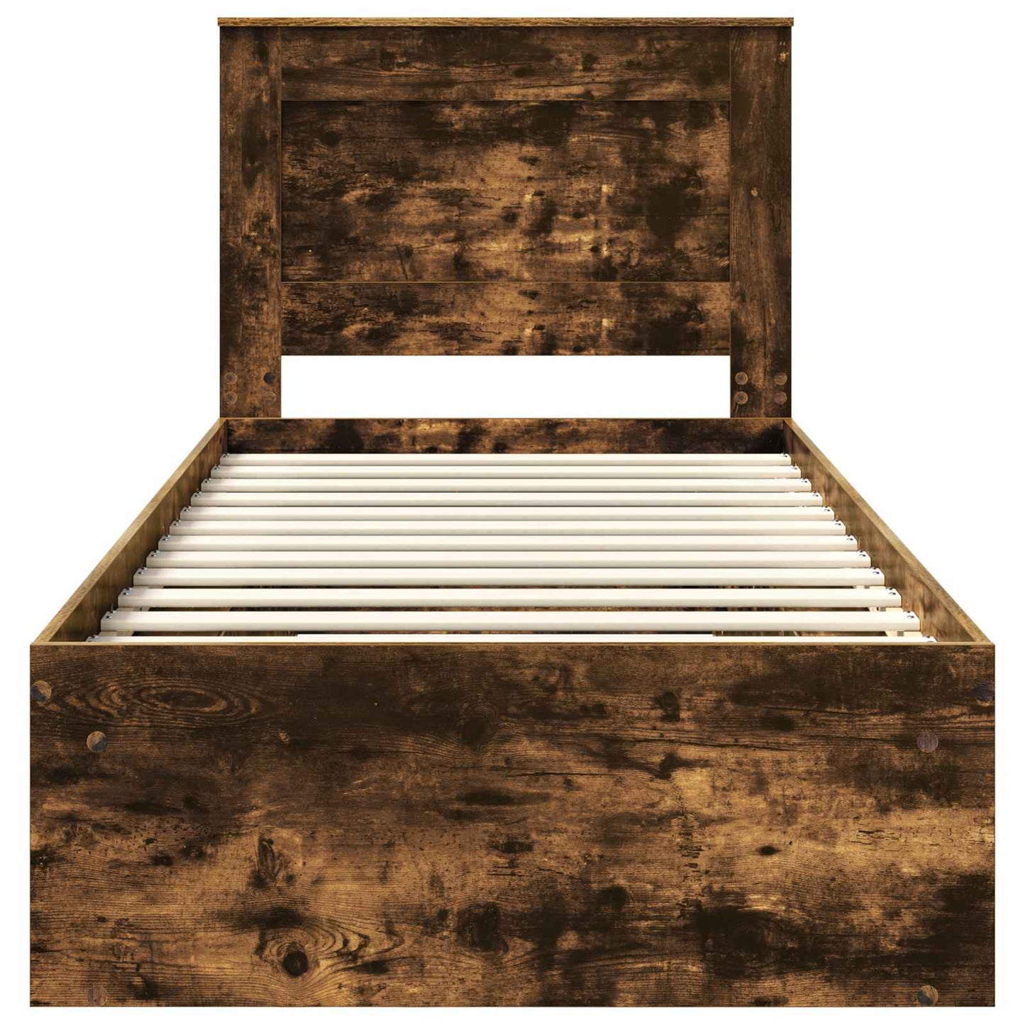 vidaXL Σκελετός Κρεβατιού με κεφαλάρι Καπνιστό Δρύς 100 x 200 cm