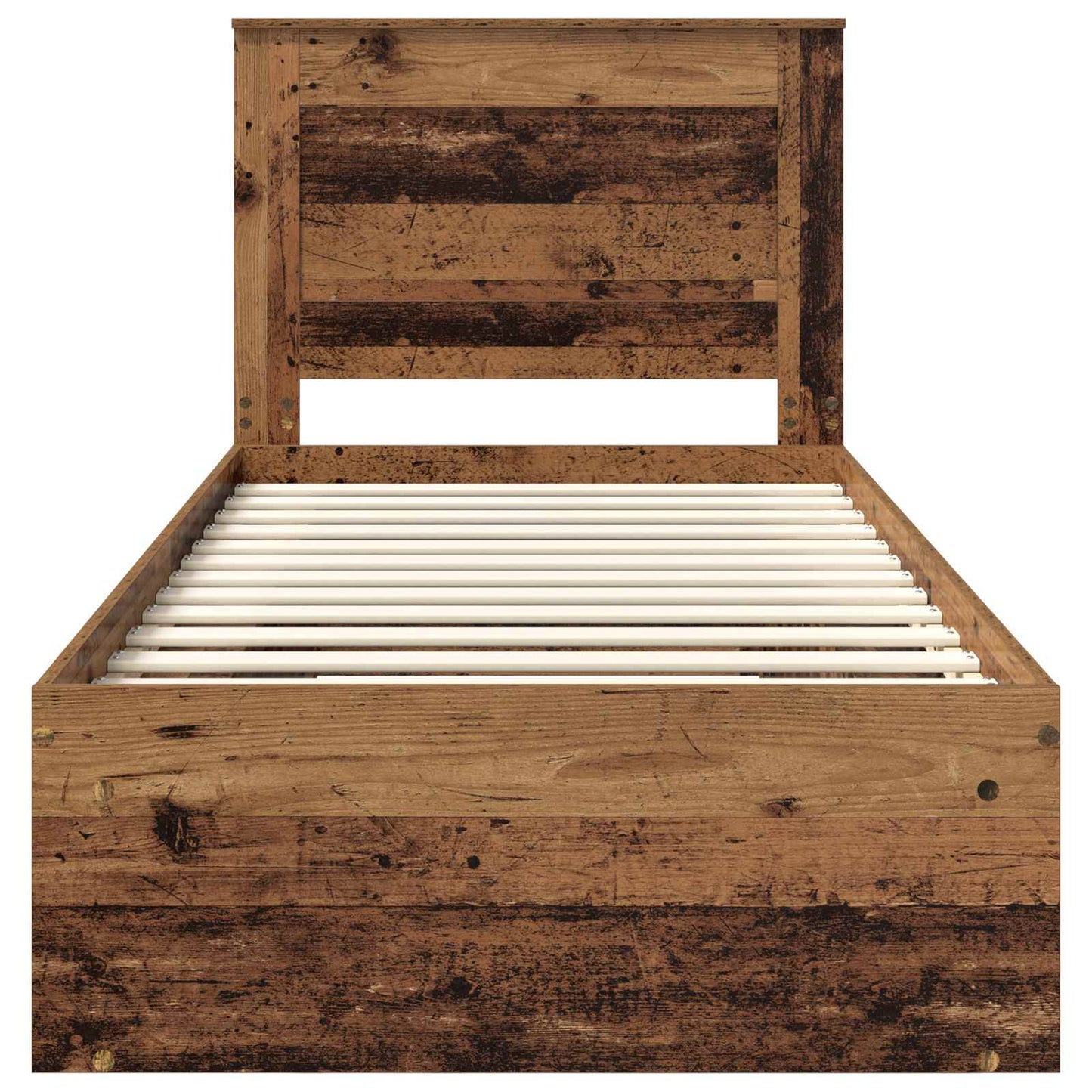 vidaXL Σκελετός Κρεβατιού Παλιό ξύλο 90 x 190 cm Στερεά ξυλεία πεύκου