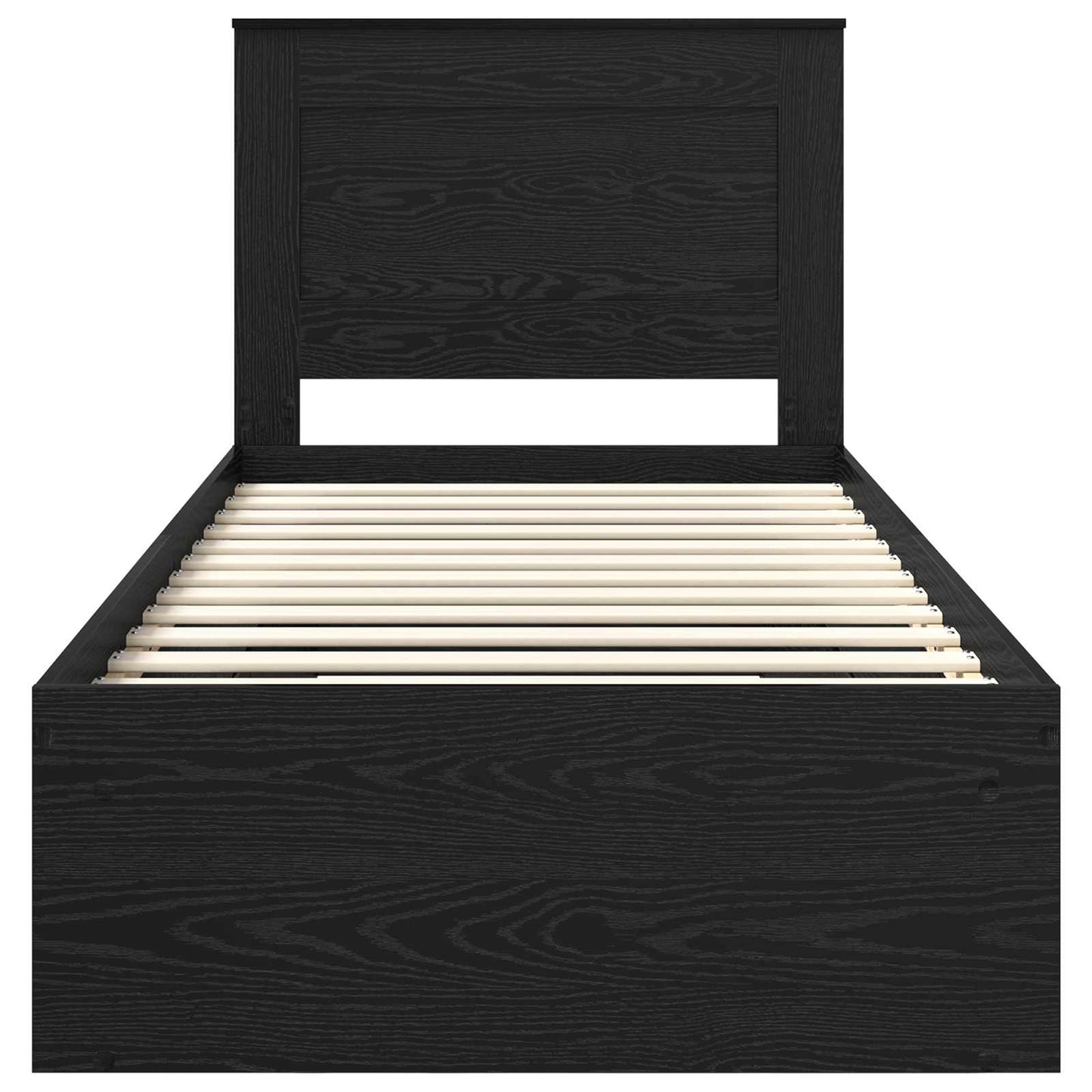 vidaXL Σκελετός Κρεβατιού Μαύρο 75 x 190 cm Στερεά ξυλεία πεύκου