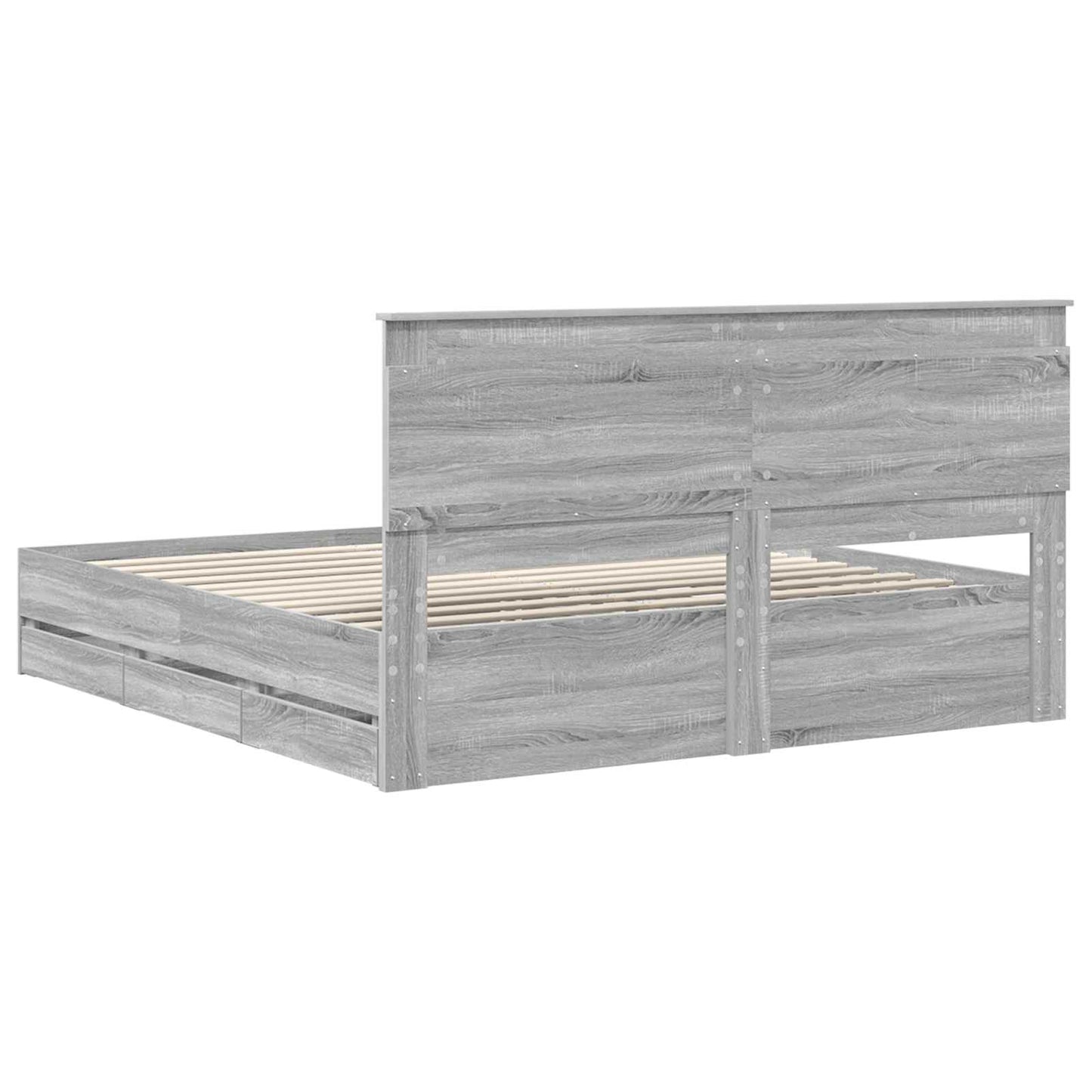 vidaXL Σκελετός Κρεβατιού Γκρίζο Σονομα 200 x 200 cm Μηχανήματος Ξύλο