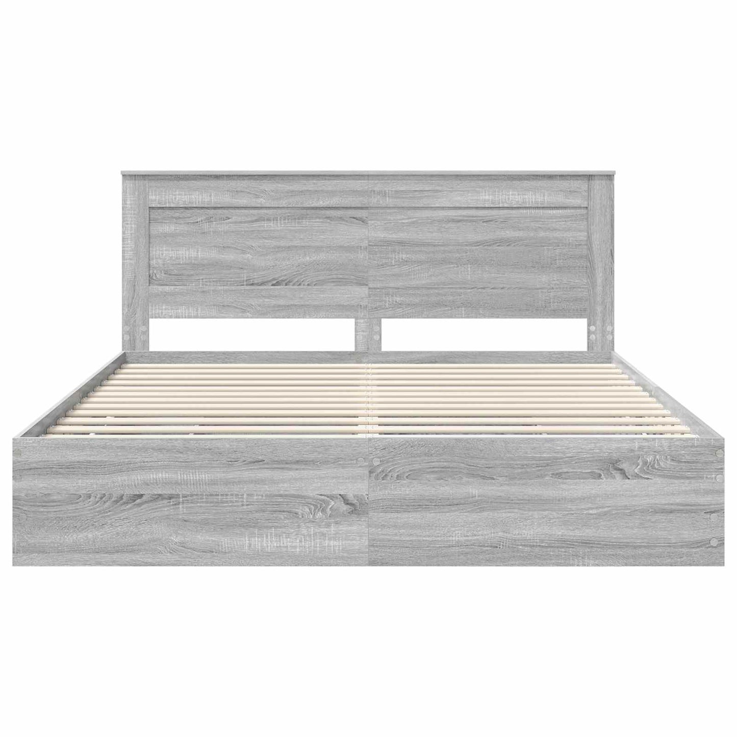 vidaXL Σκελετός Κρεβατιού Γκρίζο Σονομα 200 x 200 cm Μηχανήματος Ξύλο