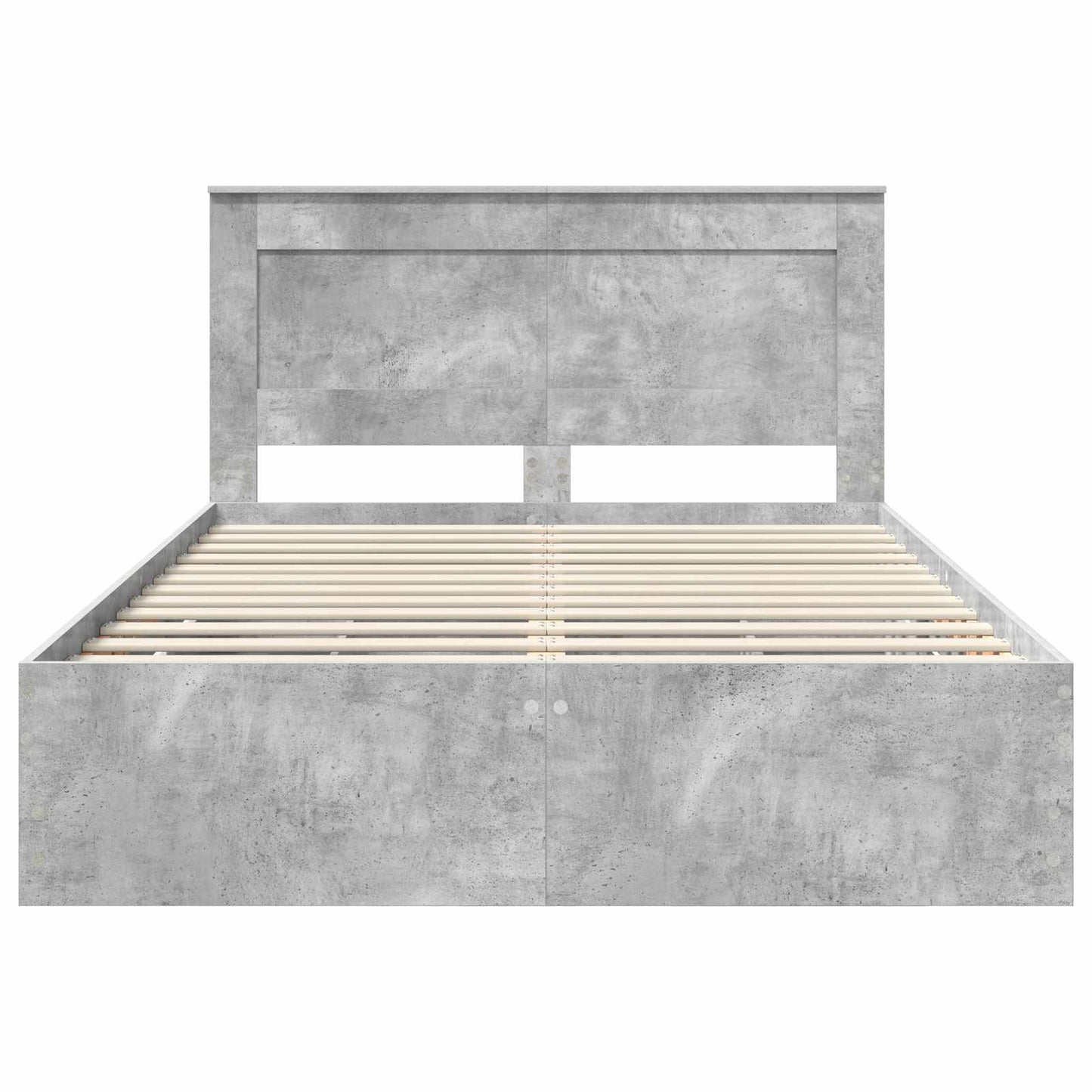 vidaXL Σκελετός Κρεβατιού Σκυρόδεμα Γκρι 150 x 200 cm Μηχανήματος Ξύλο
