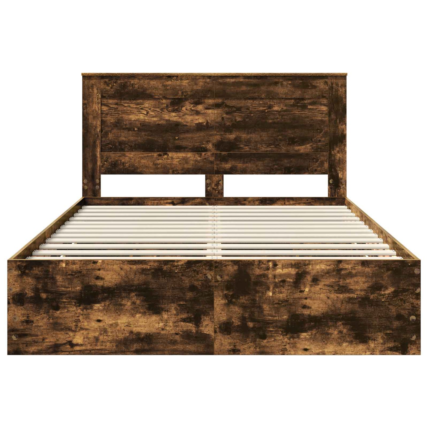 vidaXL Σκελετός Κρεβατιού Καπνιστό Δρύς 150 x 200 cm Μηχανήματος Ξύλο
